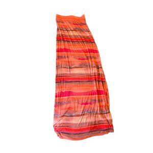 a.n.a. WOMEN's 2X contemporary Pinks and Peaches MAXI Skirt